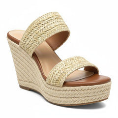 Tuhoomall Comfortable Platform Wedge Sandals for Women - 10.5cm Heel, Open-Toe Design, Fashionable Summer Style with PVC and Rubber Materials