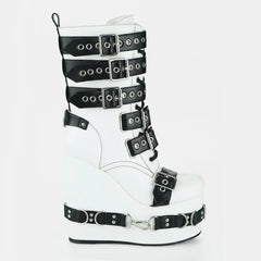 Tuhoomall Waterproof Ankle Boots for Women, Comfortable Wedge Heel, Stylish Rain & Snow Footwear with Adjustable Buckle and Zipper Closure, Perfect for Outdoor Activities Tuhoomall