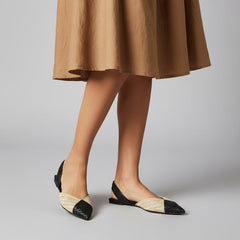 Tuhoomall Comfortable Bohemian Style Flat Sandals for Spring, Woven Design with Back Strap and Rubber Sole, Perfect for Casual Work and Daily Wear