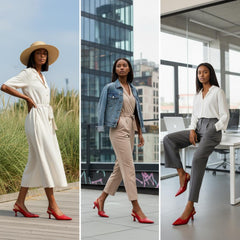 Tuhoomall Comfortable Kitten Heel Slip-On Shoes, Metallic Finish, Fashionable for Work and Travel, Made with Genuine Leather, Perfect for Spring and Summer