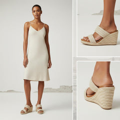 Tuhoomall Comfortable Platform Wedge Sandals for Women - 10.5cm Heel, Open-Toe Design, Fashionable Summer Style with PVC and Rubber Materials