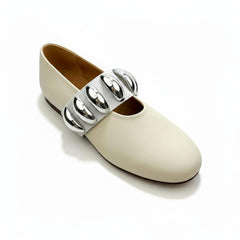 Tuhoomall Ballet Flats for Women, Round Toe, Adjustable Buckle, Casual Style, All-Day Comfort, Non-Slip Rubber Sole, Perfect for Parties and Performances