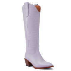 Tuhoomall Western Knee-High Boots, Embroidered Design, Comfortable Rubber Sole, Perfect for Fashion and Travel Tuhoomall