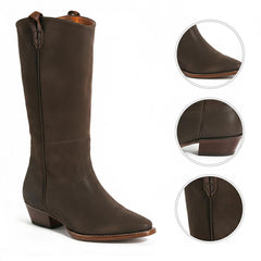 Tuhoomall Western Snip Toe Ankle Boots for Women, Classic All-Season Chunky Heel Rubber Sole, Easy Slip-On Design, Perfect for Casual and Office Wear