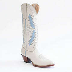 Tuhoomall Western Mid Calf Boots for Women with Rubber Sole, 5.1 cm Chunky Heel, Stylish Embroidery for Casual and Office Wear