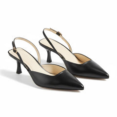 Tuhoomall High Heel Sandals for Women - Fashion Casual Pointed Toe With Mid Heel - Everyday Office Wear - Comfortable Rubber Sole