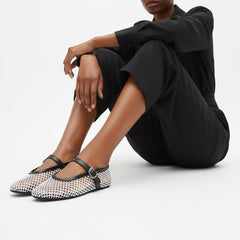 Tuhoomall Ballet Flats For Women, Adjustable Buckle, Elegant Pointed Toe, Comfortable Rubber Sole, Perfect For Parties And Performances