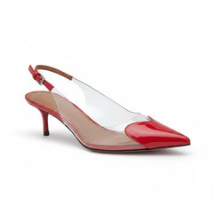 Tuhoomall High Heeled Sandals For Women, Fashion Pointed Toe Design, Mid Heel, Heart Pattern, Perfect For Stylish Outings, Comfortable Rubber Sole