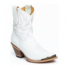 Tuhoomall Western Style Ankle Boots For Women, Vintage Plain Leather, Low Heel, Casual Chic, All-Season Fashion, Unique Embroidery Design