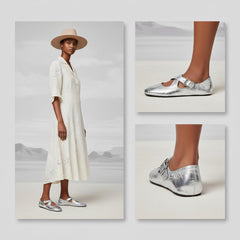 Tuhoomall Ballet Flats For Women, Stylish Casual Shoes, Perfect For Parties & Performances, Adjustable Strap, Trendy Leopard Print, Comfortable Rubber Sole