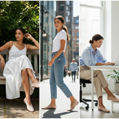 Tuhoomall Ballet Flats for Women, Comfortable and Stylish, Perfect for Parties and Daily Wear, Round Toe Design, Slip-On Closure, Rubber Sole