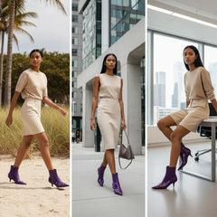 Tuhoomall Fashion Ankle Boots for Women, Comfortable Pointed Toe, Cat Heel with Hardware Buckles, Ideal for Parties and Daily Wear, Casual All-Season Style