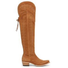 Tuhoomall Western Knee High Boots for Women, Floral Embroidery, Rubber Sole, Adjustable Buckle, Chunky Heel, All-Season Casual Wear