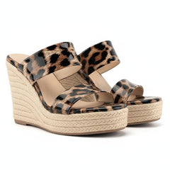 Tuhoomall Comfortable Platform Wedge Sandals for Women - 10.5cm Heel, Open-Toe Design, Fashionable Summer Style with PVC and Rubber Materials