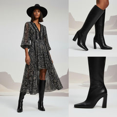 Tuhoomall Fashion Ankle Boots for Women, Comfortable Chunky Heel, Zipper Closure, Casual Daily Wear, Travel and Work Suitable, Classic Solid Color