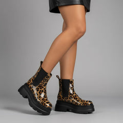 Tuhoomall Fashion Casual Waterproof Ankle Boots with Thick Sole, Round Toe, Easy Slip-On Design for Daily Office Wear