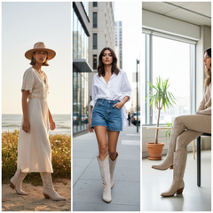 Tuhoomall Western Knee-High Boots For Women With Embroidery And Zipper, Chunky Heel For Travel, Outdoor, Fashion Casual, Party And Dance