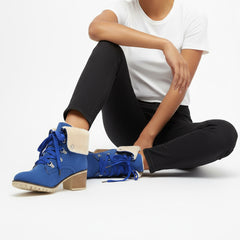 Tuhoomall Fashion Casual Ankle Boots for Women, Classic Street Style, Round Toe, Mid Heel, Lace-Up, Solid Color, Perfect for Winter Wear