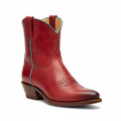 Tuhoomall Western Ankle Boots For Women, Low Heel 1.75 In, Embroidered Design, Casual Everyday Wear, All Seasons, Durable Rubber Sole