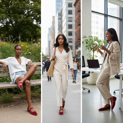 Tuhoomall Comfortable Flat Shoes For Women, Classic Office Style, Adjustable Buckle, Solid Color Design, Perfect For Spring And Summer