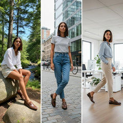 Tuhoomall Comfortable Flat Loafers for Women, Classic Design with Metal Buckle, Perfect for Office, Casual and Everyday Wear