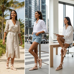 Tuhoomall Ballet Flat Shoes For Parties And Performances, Comfortable Round-Toe Design With Satin Finish And Cross Straps