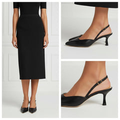 Tuhoomall High Heel Sandals for Women - Fashion Casual Pointed Toe With Mid Heel - Everyday Office Wear - Comfortable Rubber Sole