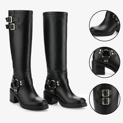 Tuhoomall Boots for Women, Comfortable Round Toe Ankle Booties with Chunky Heel, Slip-On Design for Outdoor and Casual Style, Suede Look Tuhoomall