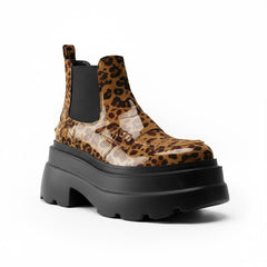 Tuhoomall Fashionable Women's Loafers Ankle Boots With 6cm Thick Sole For Everyday Use Stylish Waterproof Design In Solid Color