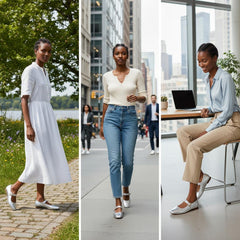 Tuhoomall Comfortable Flat Shoes For Women, Classic Office Style, Adjustable Buckle, Solid Color Design, Perfect For Spring And Summer