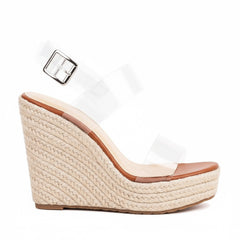 Tuhoomall Comfortable Bohemian Style Slip-On Wedge Sandals with 11 CM Heel for Travel - Waterproof, Solid Color, Open Toe Design