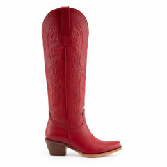 Tuhoomall Womens Cowgirl Boots Fashion Over the Knee Boots With Classic Embroidery