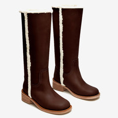 Tuhoomall Women's Boots, Comfortable Slip-On, Round Toe, Casual & Formal Wear, Versatile Fashion Footwear for Spring, Autumn & Winter