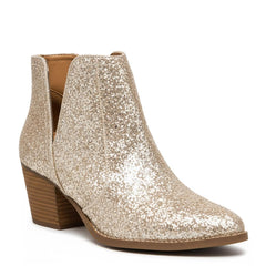 Tuhoomall Glitter Ankle Boots for Women, 3-Inch Chunky Heel, Shiny Pointed Toe, Perfect for Parties and Fashion Events