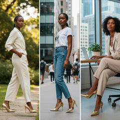 Tuhoomall Stylish High Heels for Parties and Dances, Gradient Design, Pointed Toe, 8cm Stiletto Heels, Slip-On, Rubber Sole, Synthetic Leather Lining