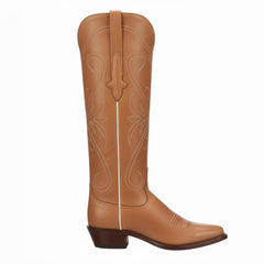 Tuhoomall Western Style Knee-High Boots, Embroidered Vegan Leather, 5.5cm Chunky Heel, Fashion Casual for All Seasons Tuhoomall