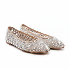 Tuhoomall Comfortable Slip-On Flats for Women - Suede and Denim Upper with Rhinestone Details - Perfect for Fashion Casual, Work, and Parties - Spring/Summer Wear