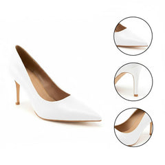 Tuhoomall Stylish High Heels for Parties and Dances, Gradient Design, Pointed Toe, 8cm Stiletto Heels, Slip-On, Rubber Sole, Synthetic Leather Lining