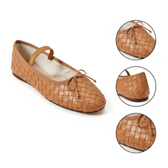 Tuhoomall Comfortable Ballerina Flats for Women, Stylish Work and Casual Use, Round Toe with Bow Detail, Durable All-Purpose Rubber Sole, Classic Solid Colors Tuhoomall