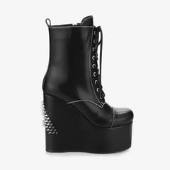 Tuhoomall Platform Boots for Women with Chunky Heel, Geometric Patterns, Perfect for Parties and Performances, Comfortable and Fashionable Tuhoomall