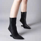 Tuhoomall Fashion Women’s Ankle Boots with Snakeskin PU, Stylish Pointed Toe, Perfect for Parties and Performances, Comfortable Wedge Heel Design Tuhoomall
