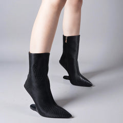 Tuhoomall Fashion Women’s Ankle Boots with Snakeskin PU, Stylish Pointed Toe, Perfect for Parties and Performances, Comfortable Wedge Heel Design