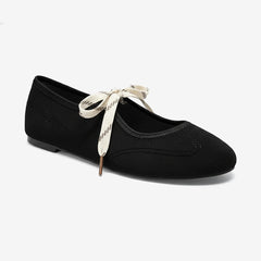 Tuhoomall Comfortable Casual Flat Shoes for Work and Everyday Wear - Low Top Round Toe Design with Rubber Sole in Solid Color
