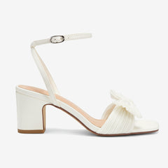 Tuhoomall Comfortable Summer Sandals for Parties and Office with Buckle Closure and Pleated Design, Casual Travel and Classic Style, 6cm Mid-Heel