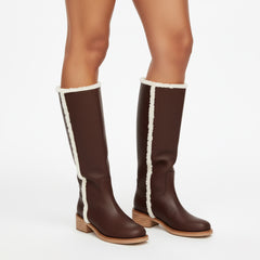 Tuhoomall Women's Boots, Comfortable Slip-On, Round Toe, Casual & Formal Wear, Versatile Fashion Footwear for Spring, Autumn & Winter