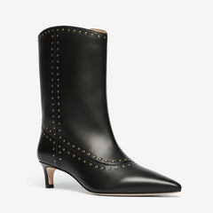 Tuhoomall Fashionable Women's Ankle Boots, Low Heel, Studded Slip-On for Travel, Casual and Work Outings, Comfortable Pointed Toe Design Tuhoomall