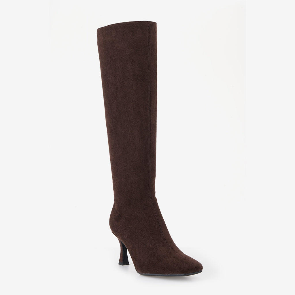 Tuhoomall Knee-High Fashion Boots - Stylish Zipper Closure, Elegant Square Toe, Comfortable 7cm Mid-Heel for Parties and Casual Wear Tuhoomall