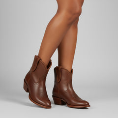 Tuhoomall Comfortable Western Style Ankle Boots for Women, Casual Workwear, Round Toe, Chunky Heel, Seasonless, Woven Colorblock Design