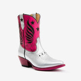 Tuhoomall Western Party Ankle Boots for Women, Vintage Star Print Chunky Heel Short Boots, Casual Fashion Design with Embroidery for All Seasons