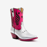 Tuhoomall Western Party Ankle Boots for Women, Vintage Star Print Chunky Heel Short Boots, Casual Fashion Design with Embroidery for All Seasons Tuhoomall